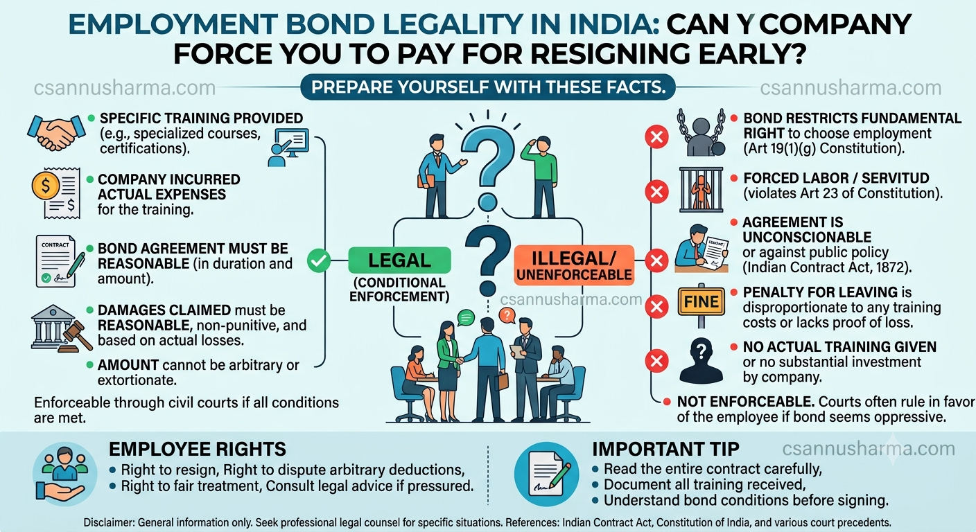 Employment Bond Legality in India: Can Your Company Force You to Pay for Resigning Early?